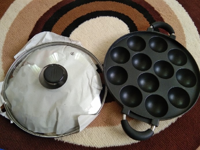 Cetakan Takoyaki Jumbo 12 Lubang + Tutup Kaca