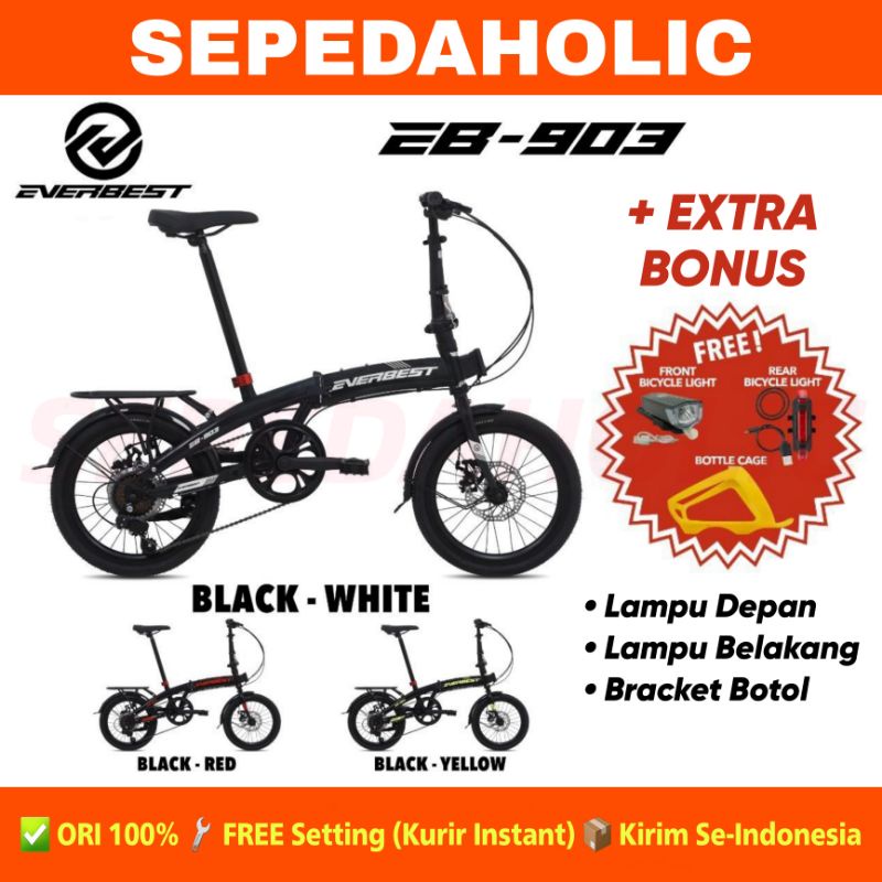 Sepeda Lipat EVERBEST EB 903 Ukuran 16 & 20 Inch Boncengan 7 Speed