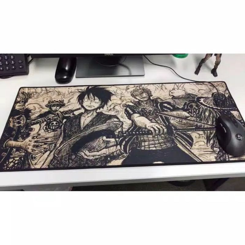 Mousepad One Piece XL Mousepad panjang 80x30cm Mousepad gaming jahit