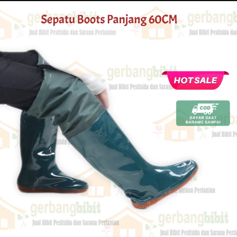 Boot Panjang 60 CM Sepatu Sawah Lentur Sepatu Bot Karet Petani Proyek Sawah