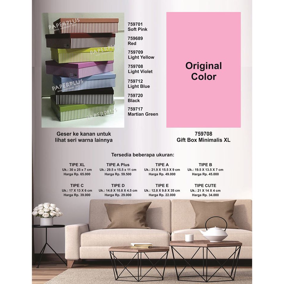 

Kotak kado/Kotak Hadiah/Gift Box Minimalis XL_Garis Spectra Light Violet