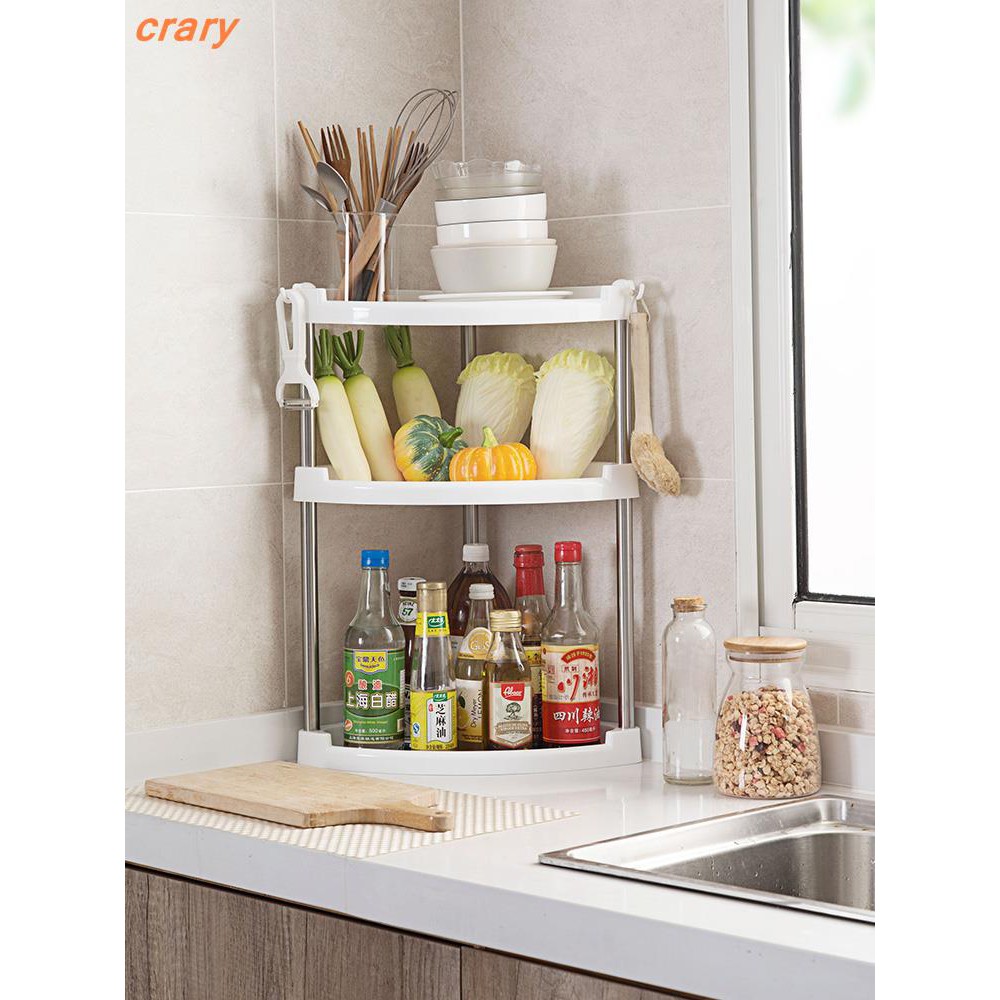 Dapur rumah stainless steel rak segitiga Plastik lantai Dapur rumah stainless steel rak segitiga Plastik lantai
