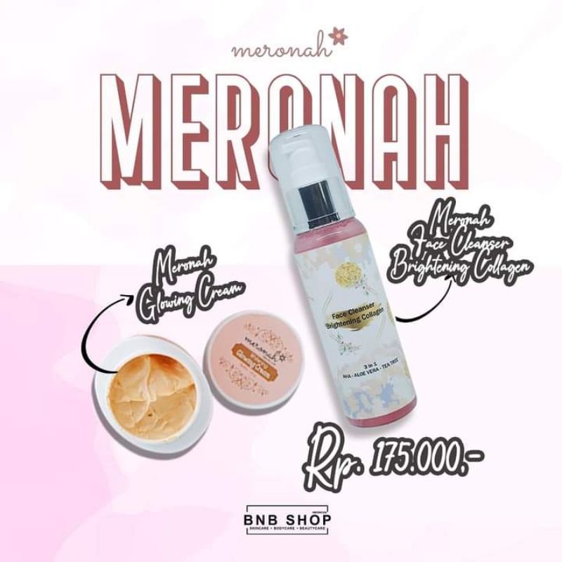 sepaket cream hemat meronah Glowing collagen,CREAM+WASH