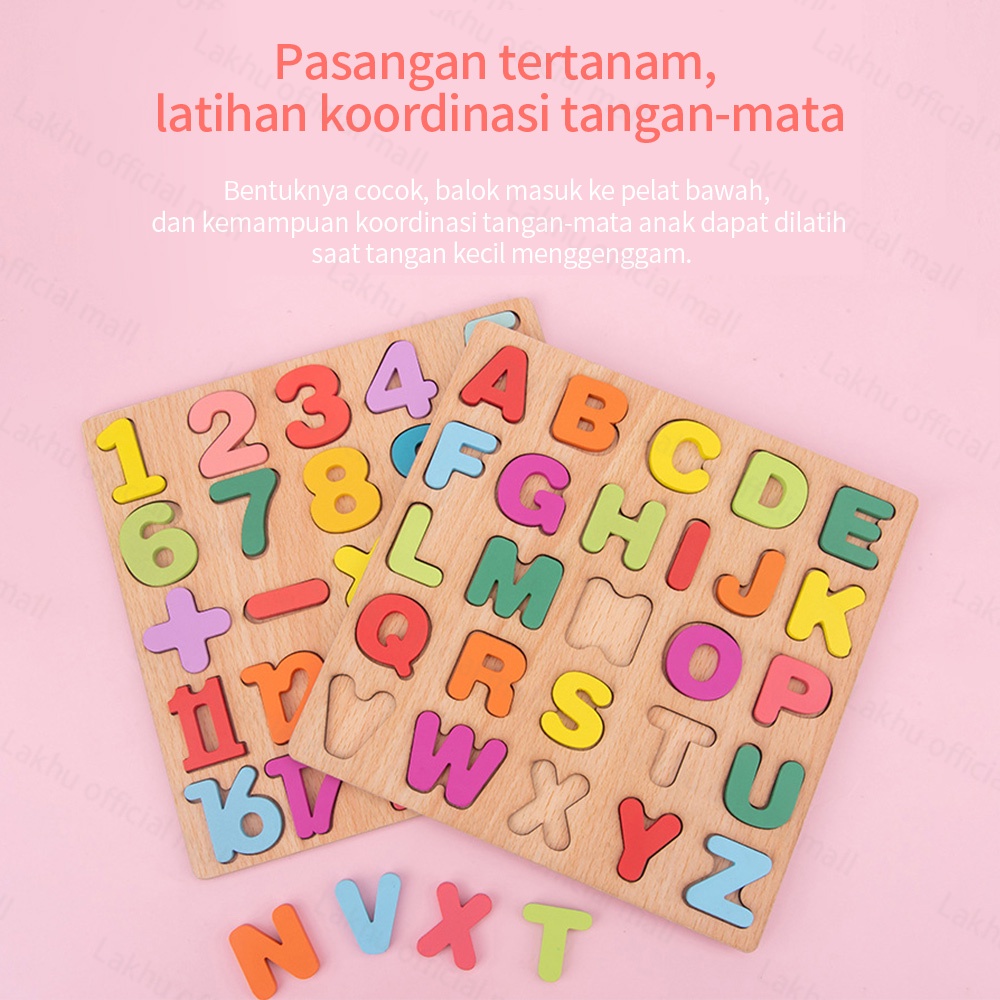 JCHO puzzle kayu huruf/puzzle kayu mainan edukasi jigsaw puzzle anak