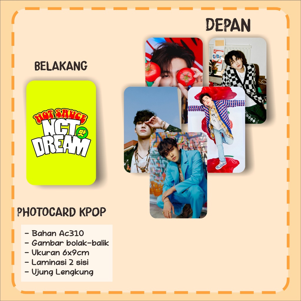 PHOTOCARD NCT DREAM HOT SAUCE 1 SET ISI 5