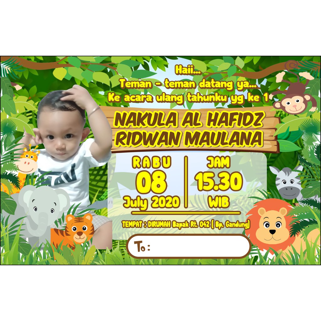 Undangan Ulang Tahun Custom animal
