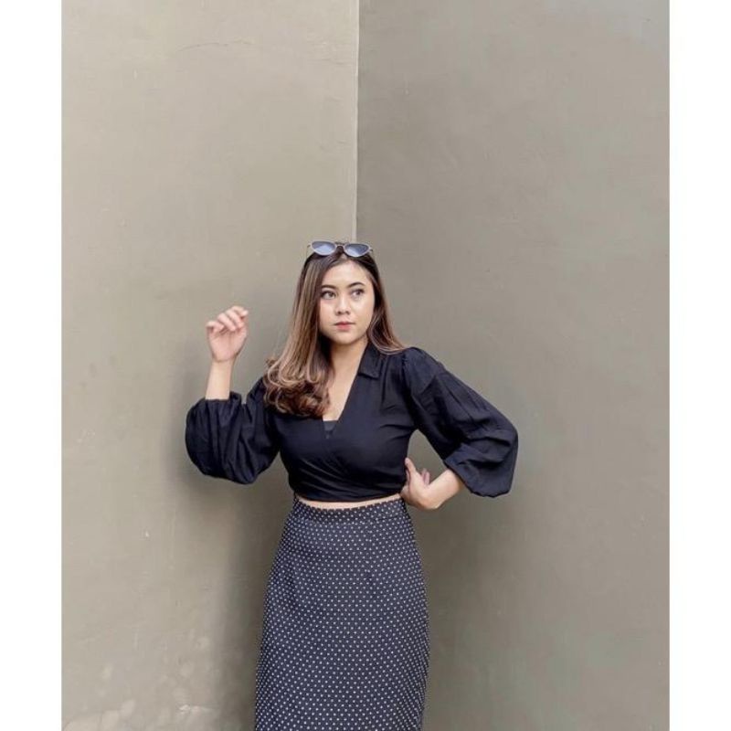 Angel Wrap Top / Wrap Top / Kemeja Murah / Wrap Top Blouse Kekinian