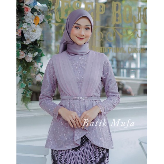 SET COUPLE AVEENA MAUVE KEBAYA WISUDA TERBARU 2022 KEBAYA MODERN KEBAYA TUNANGAN BAJU LAMARAN