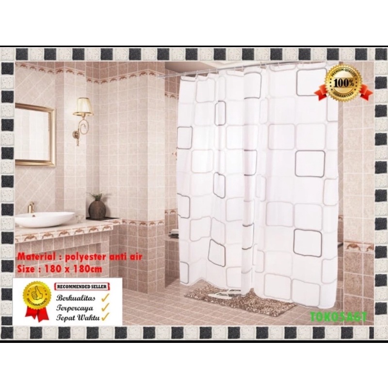 Tirai kamar mandi air tebal anti air premium