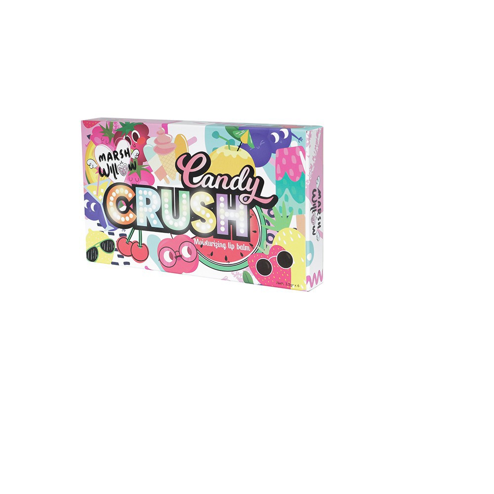 SET ISI 6 pcs Marshwillow Candy Crush Lip Balm by Natasha Wilona