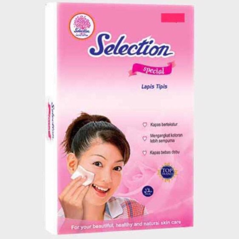 selection kapas kotak special tipis 175’s / kapas wajah selection