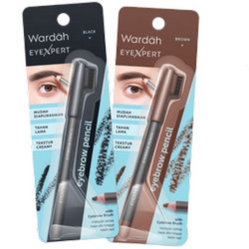 Wardah Eyebrow Pencil Brown Black-Pensil Alis waterproof