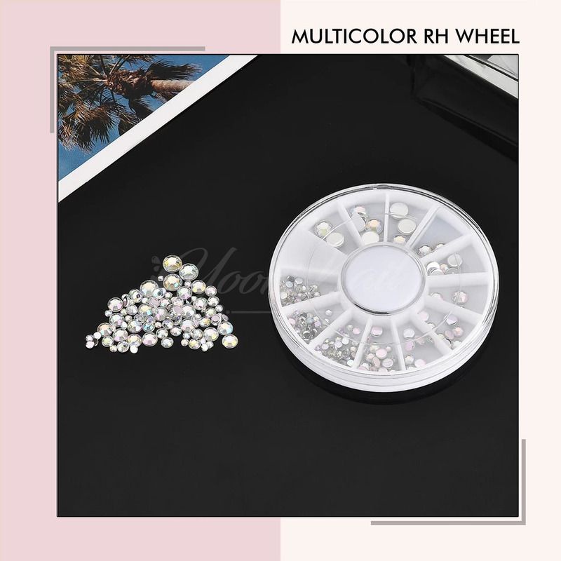 Multicolor rhinestones nail art wheel rhinestone manik hiasan kuku case hp