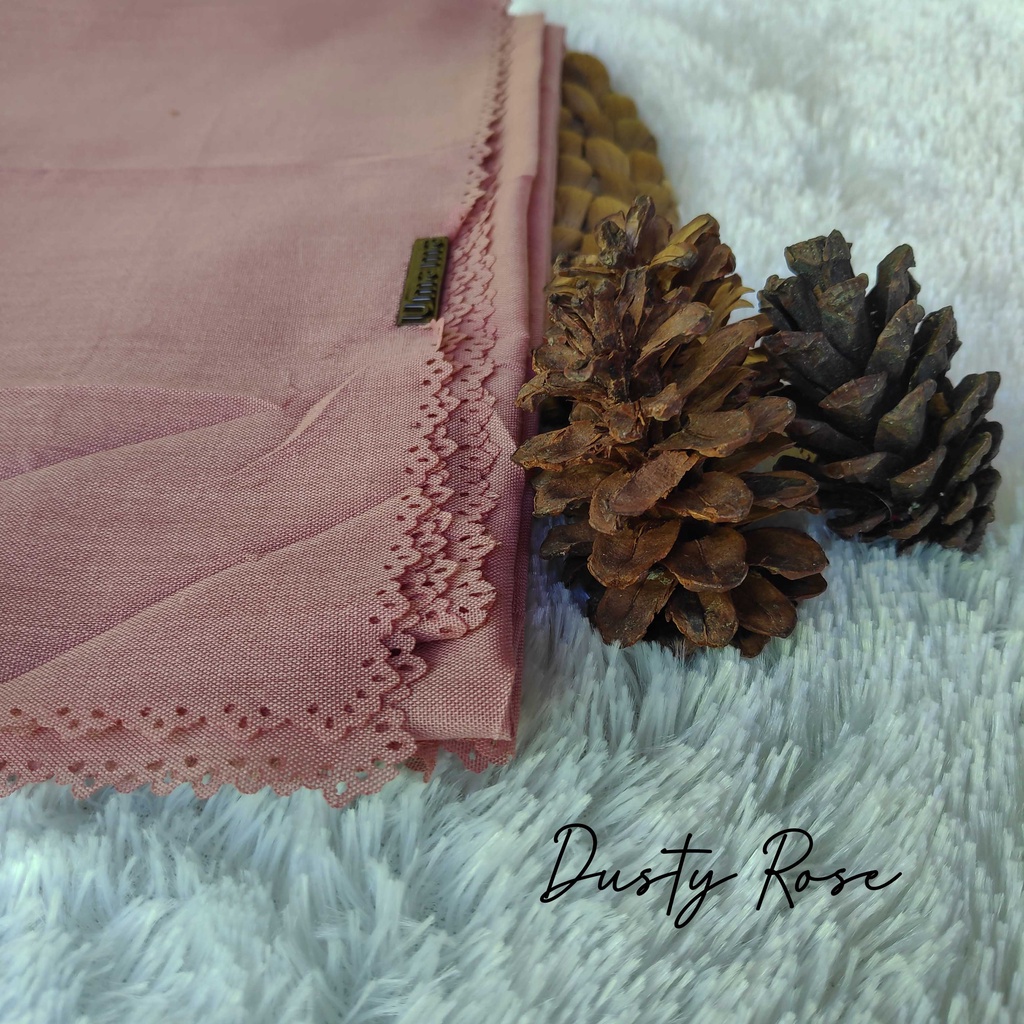 HIJAB SEGI EMPAT VOAL UMAMA LC, JILBAB LASERCUT, VOAL UMAMA, SEGI EMPAT VOAL-Dusty Rose