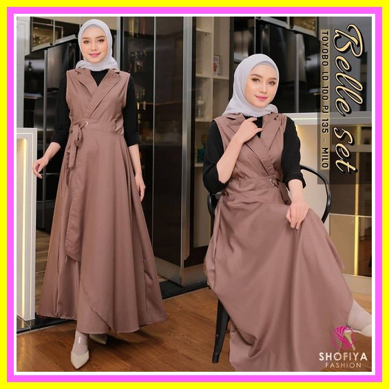 Gamis Wanita Remaja Elegan Gamis Hari Raya Pakaian Syari Terbaru 2022 Gamis Muslim Muslimah Gamis Ibu Ibu Gamis Jumbo Syari Gamis Pengajian Dres Pesta Import Gamis Lebaran Baju Gamis Dewasa Dress Hari Raya Dress Wanita R Belle Set / Fashion Muslim / Te