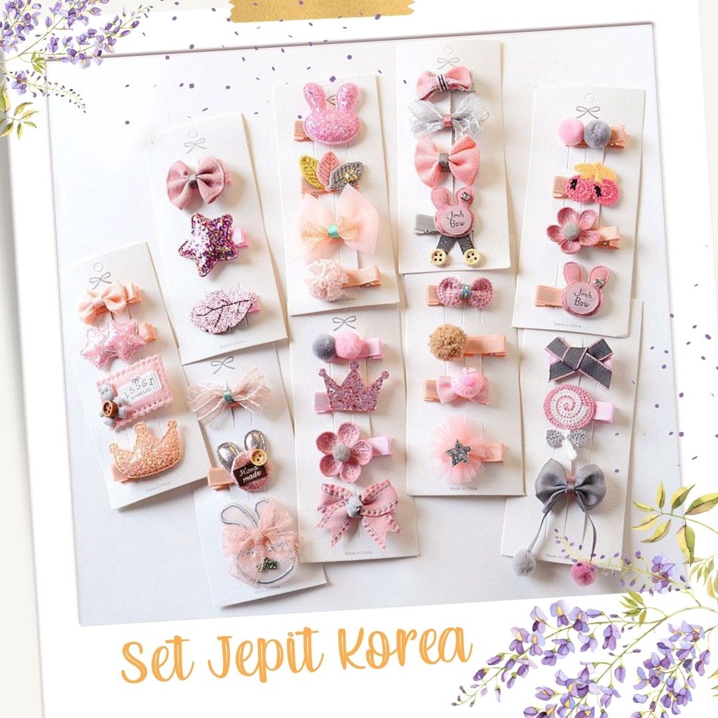 Set Jepit Korea Jepit Rambut Hair Clip Anak Perempuan isi 4 pcs