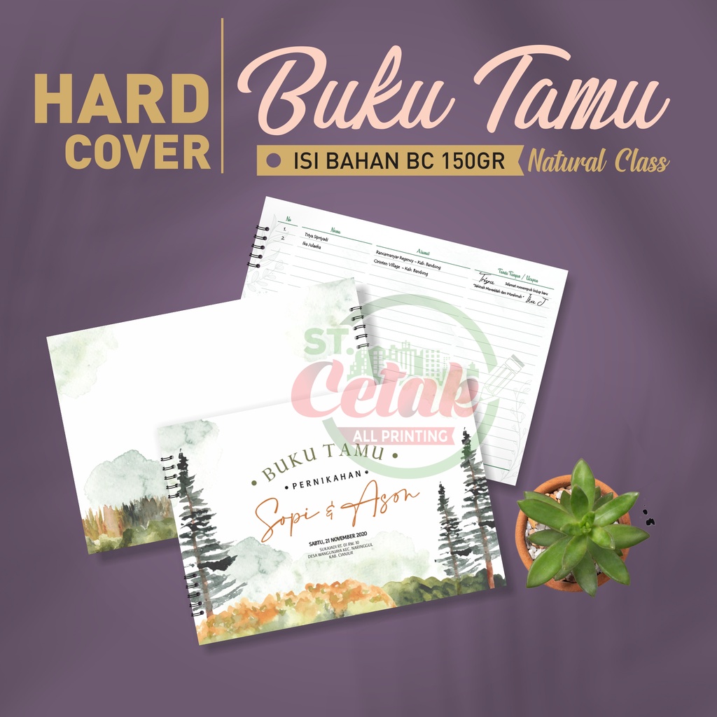 

Buku Tamu Pernikahan| Natural Class | Custom - HARD COVER | SUPERMURAH