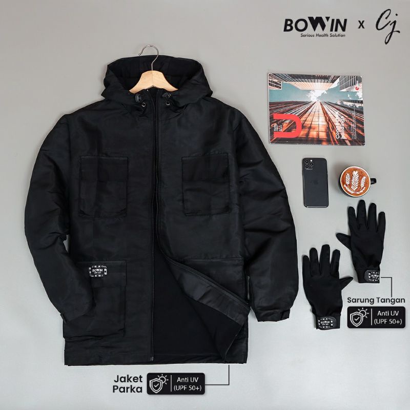 sarung tangan jaket bowin x chicco Jerikho UPF 50+ gloves jacket sepeda motor anti sinar matahari