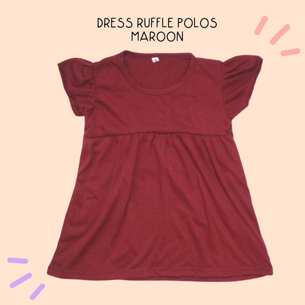 BabynKids - DRESS RUFFLE POLOS ANAK PEREMPUAN / Dress anak 1 - 5 tahun