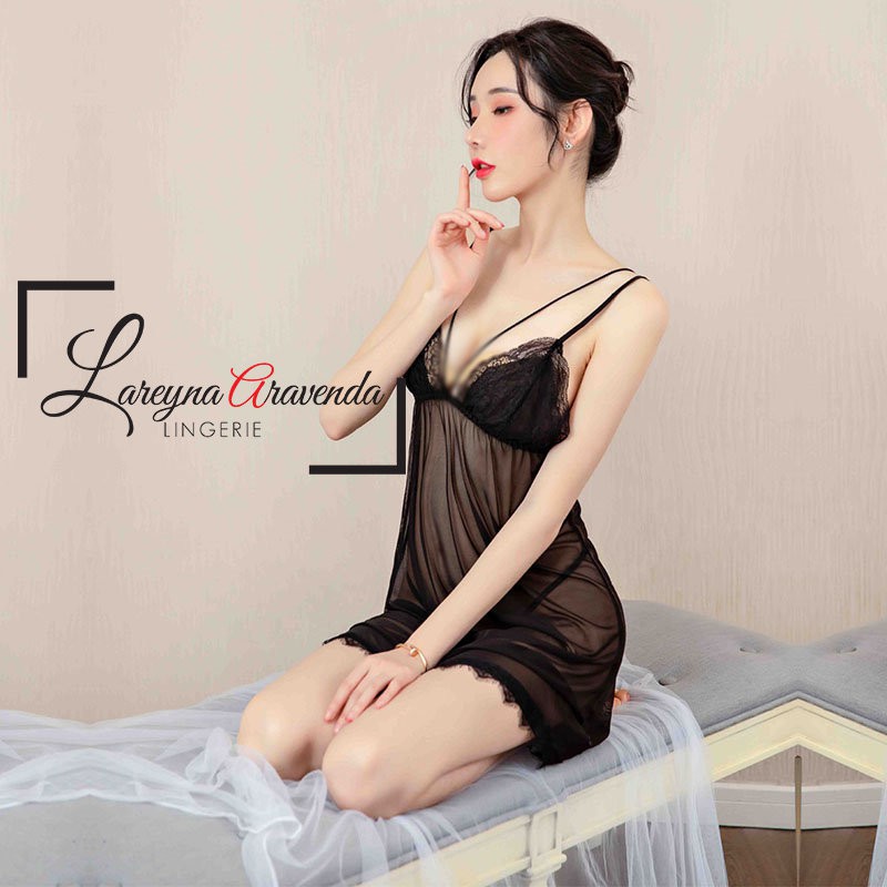 Lareyna Aravenda Set Lingerie + CD Seksi Babydoll Lace Double Rope LG209