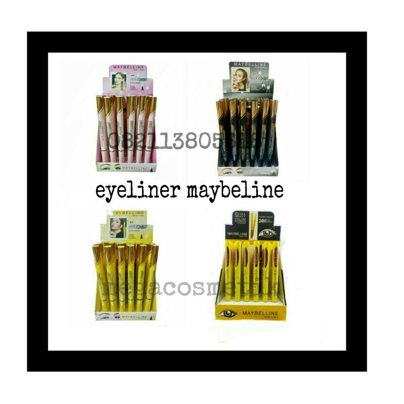 [ PERBOX ] EYELINER SPIDOL MAYBELLINE EXTRA HEAVY VOLUM EXPRESS DAZZLING BLACK KUNING