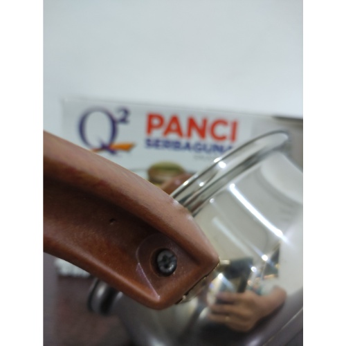 Panci Susu Stainless panci rebus 8216 16cm dg tutup kaca gagang panjang