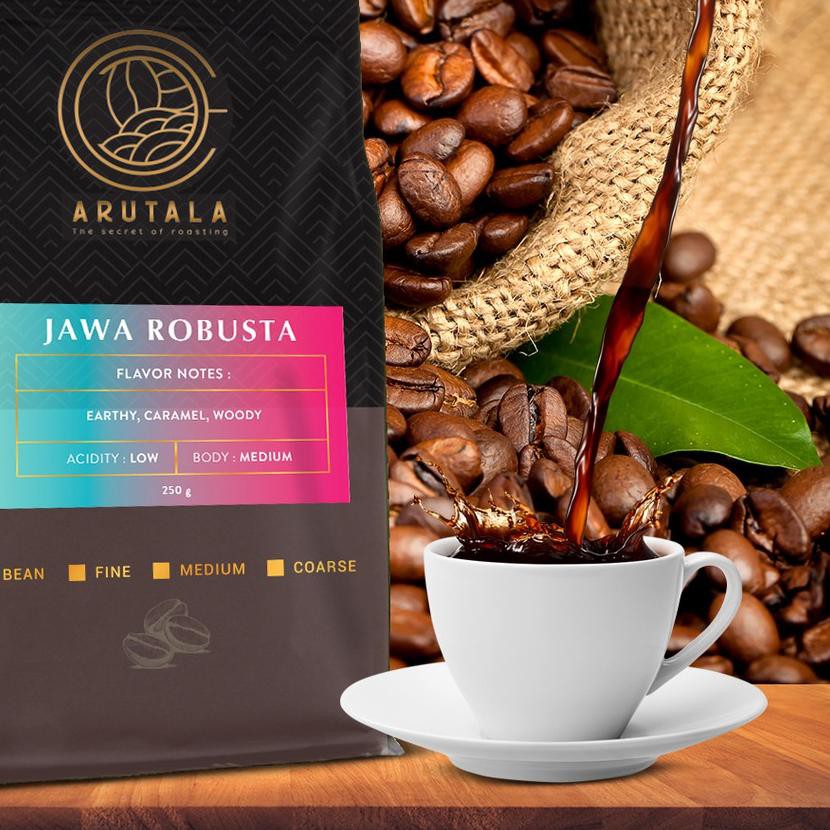 

HOT SALE!! (gsj-770) ARUTALA Kopi Jawa Robusta Java Coffee 250 gram