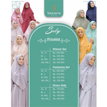 Gamis set Khimar Syar'i Terbaru Sely By Savara