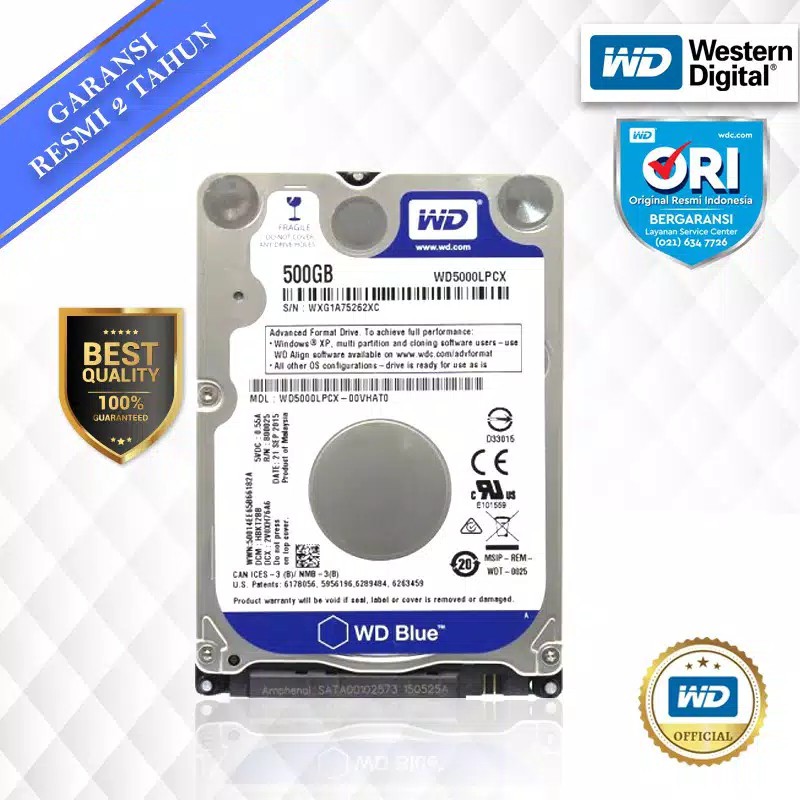 Jual WD Scorpio Blue Laptop 500GB HDD/ HD/ Hardisk/ Harddisk Internal 2.5