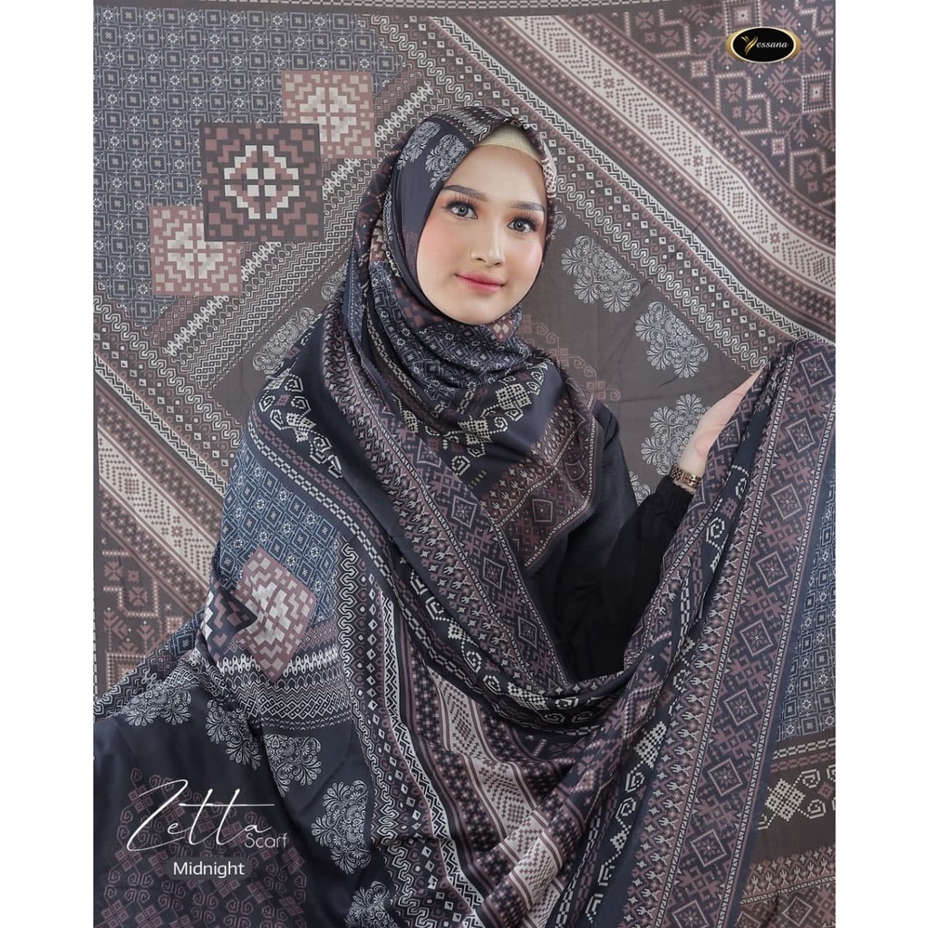 ZETTA SCARF Jilbab Segiempat Yessana Hijab Bahan Voal Original