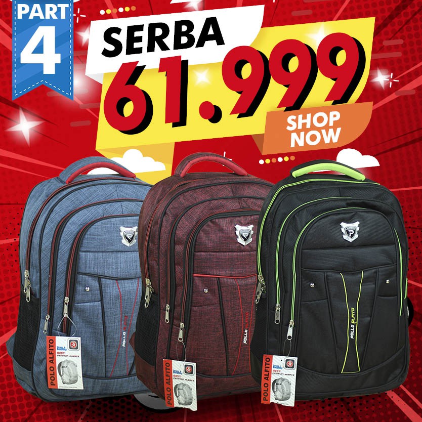 OBRAL PROMO 61.999!! Ransel Pria Backpack Punggung Tas Laptop Alfito Formal Kuliah Tebal CUCI GUDANG