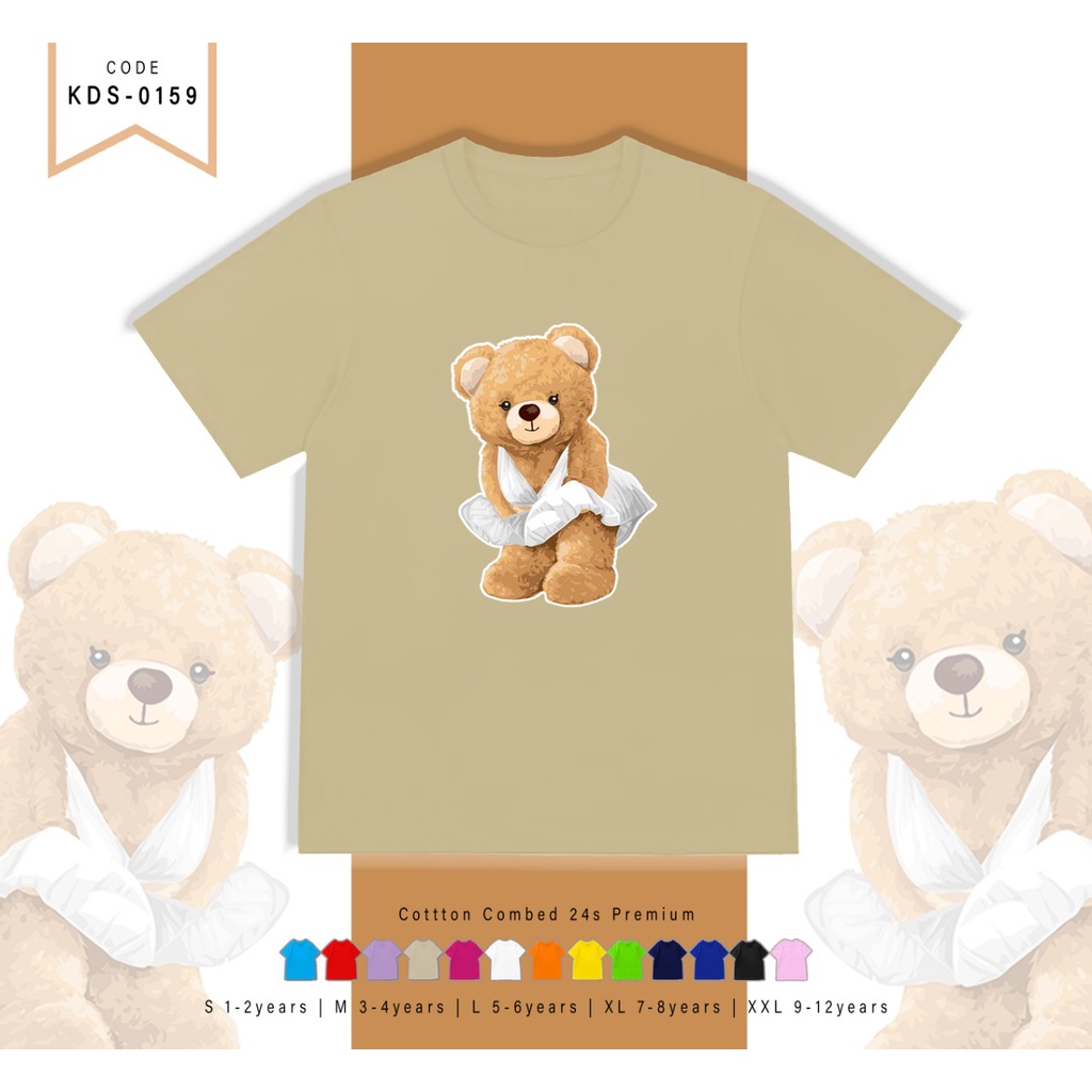 T-SHIRT / KAOS ANAK-ANAK TERMURAH BERGAMBAR BEAR BALET - TERIMA CUSTOM KAOS KELUARGA