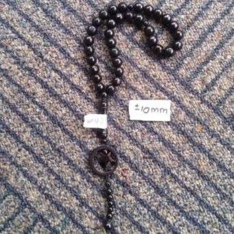 tasbih kokka bulat hitam bulan bintang ± 10 mm ( 10mm ) 33 butir ( kauka kaukah pukah pukaha kuka koka )