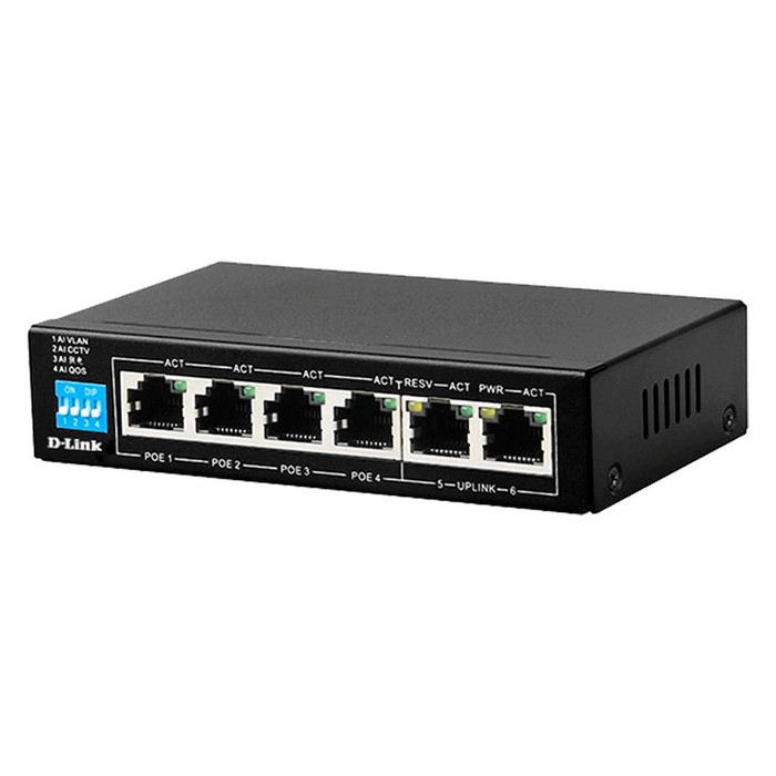 Switch D-Link DES F1006P-E 4Port PoE+2Port Uplink - DLink DES F1006P E