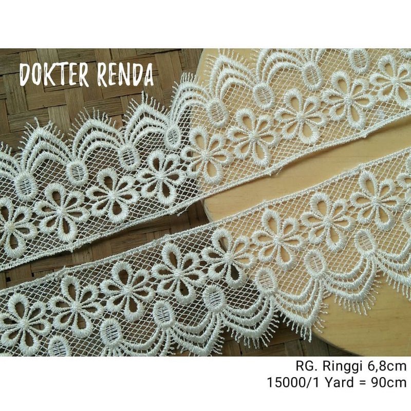 renda giper 6,8cm broken white