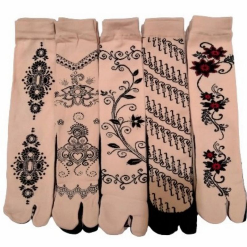 Kaos Kaki Jempol Motif Henna Free Size