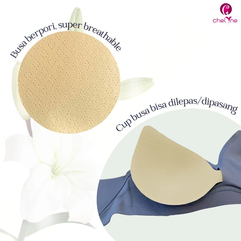 BH Chelyne Seamless Lycra Premium V6868 Full Cup Sport Bra Polos - Comfortable Daily Bra - Big Size 34/42