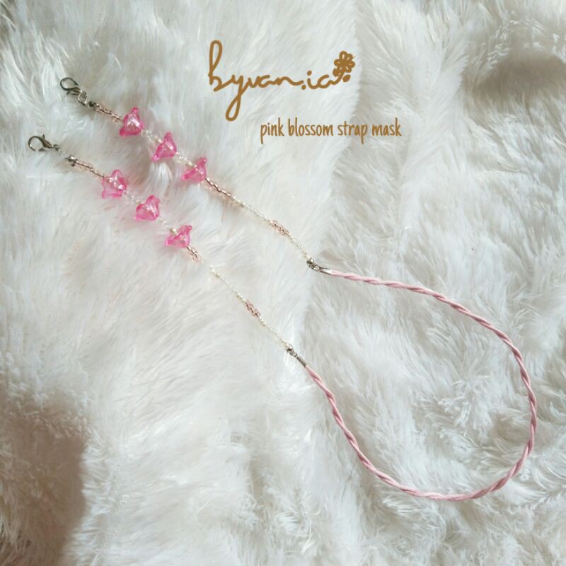 Cherry Blossom Strap Mask / Strap Masker / Mask Chain / Kalung Masker / Strap Mask Hijab 2 in 1 / Ta