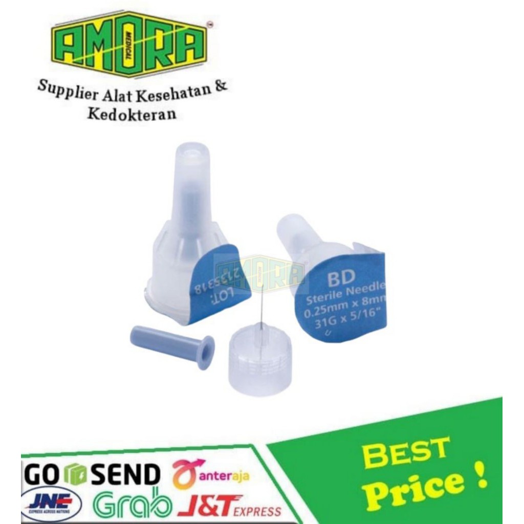 Jarum Insulin 31G 8mm BD Mciro-Fine / Pen Needle BD Micro-Fine 1 Pcs