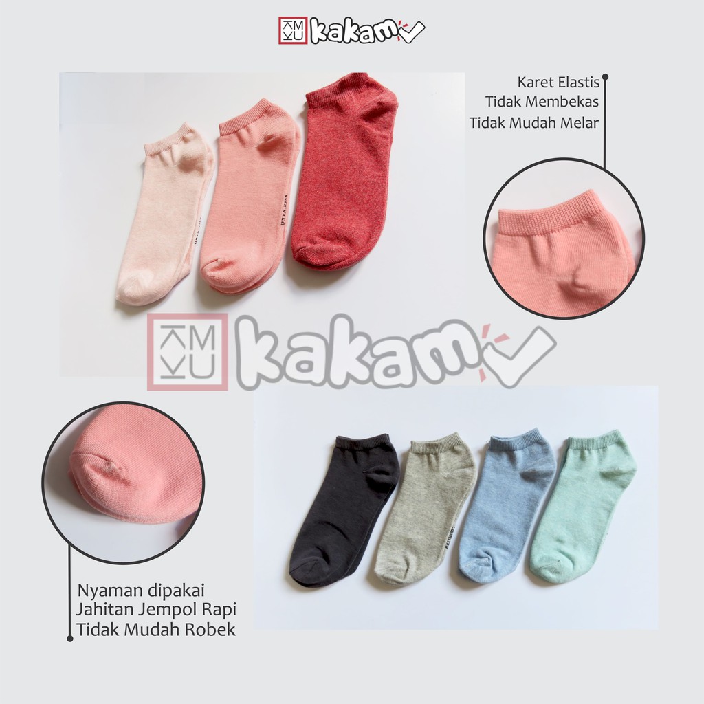 Kakamu Kaos Kaki Mata Kaki/ Angkel Motif Polos Unisex Murah 1