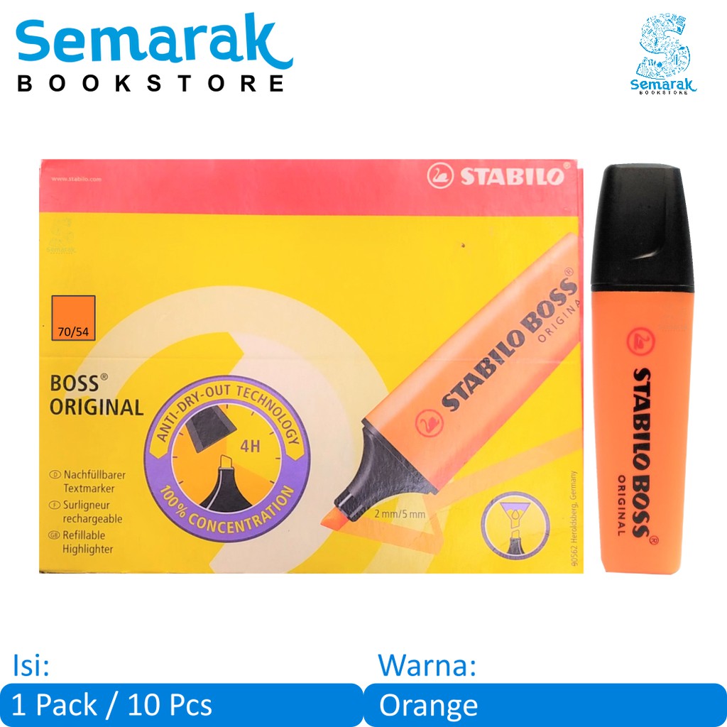 

Stabilo 70/54 Boss Original Highlighter - Orange [1 Pack / 10 Pcs]
