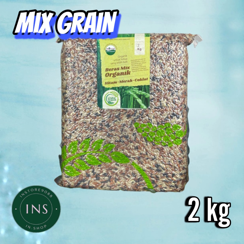 

Beras Mix Merah Hitam Cokelat Whole Grain Lingkar Organik 2 kg