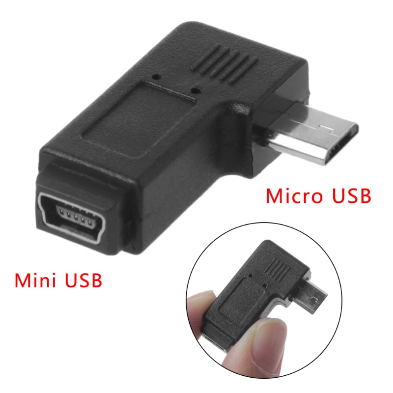 VIVI   90° Left &amp; Right Angled Mini USB 5Pin Female To Micro USB Male Data Sync Adapter