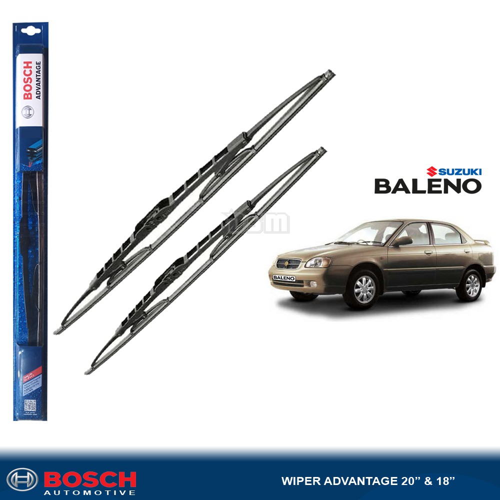 Bosch Advantage / Karet Wiper Mobil Suzuki Baleno Sedan 20&quot; dan 18&quot; (Sepasang) / Wiper Baleno Esteem