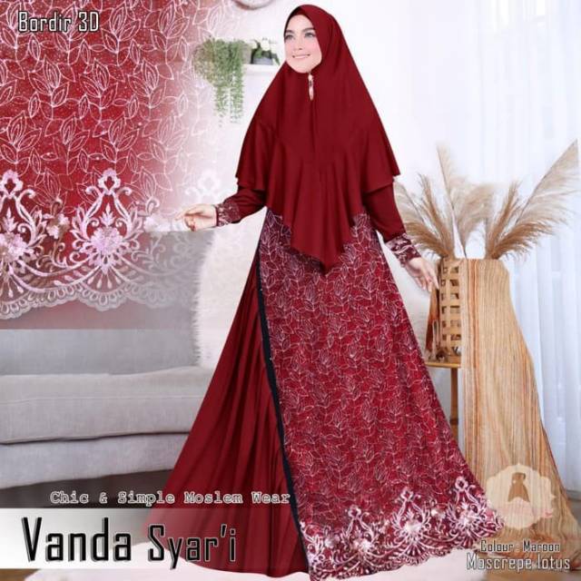35542 GAMIS SYARI VANDA BORDIR 3D