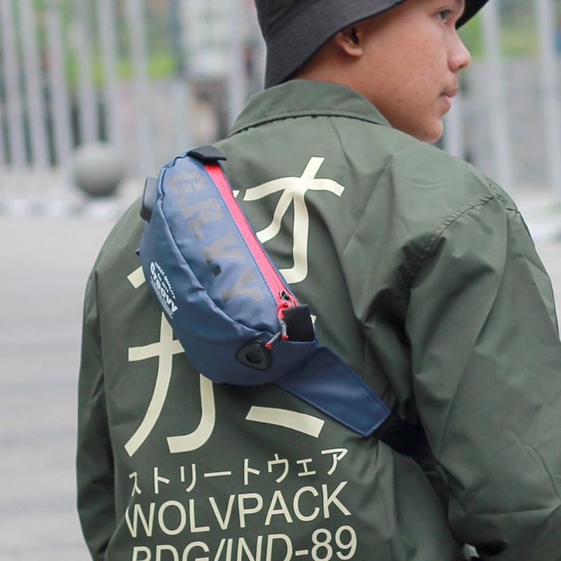 Tas salempang pria slingbag waistbag selempang sepeda multifungsi bahan premium waterproof anti air