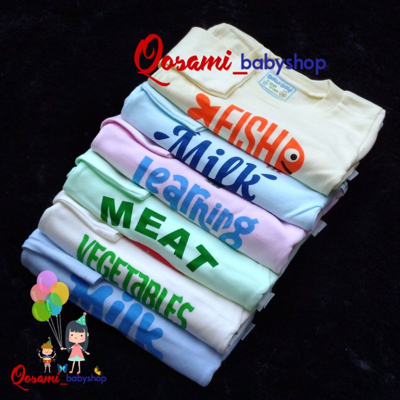 HELLO BABY 3 pcs Kaos Oblong Panjang Gambar Uk S,M,L,XL SNI