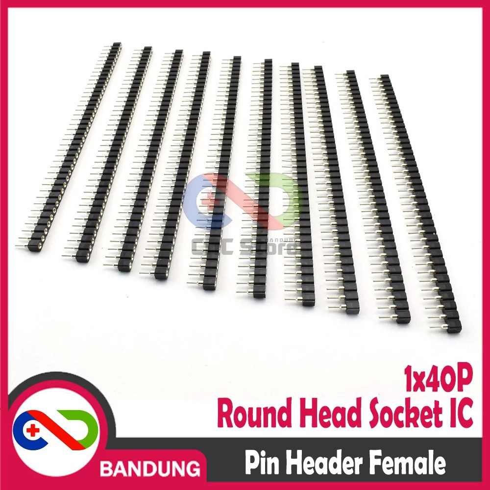 PIN HEADER FEMALE ROUND HEAD SOCKET IC SINGLE ROW 1X40 2.54MM