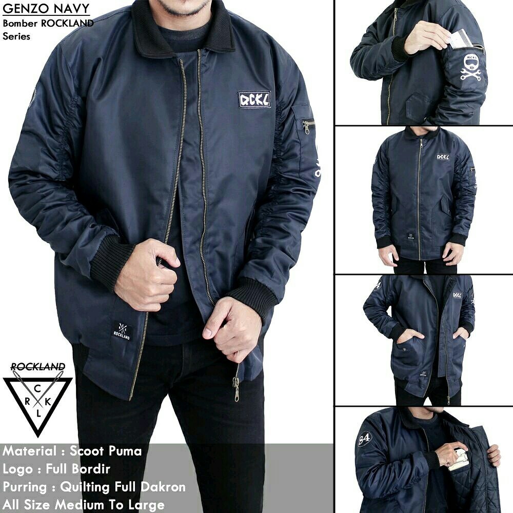 [BG]0025-JAKET BOMBER ROCKLAND LOGO BORDIR / JAKET IMPORT ORIGINAL / TERMURAH