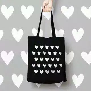 GROSIR (RESLETING) BISA COD TOTEBAG / TOTE BAG QUOTE KOPI RELAX LOVE GARIS